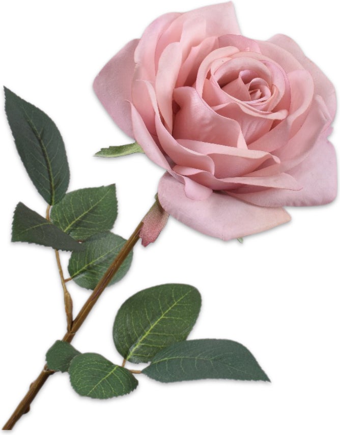 Silk-ka kunstbloem Roos roze 68 cm