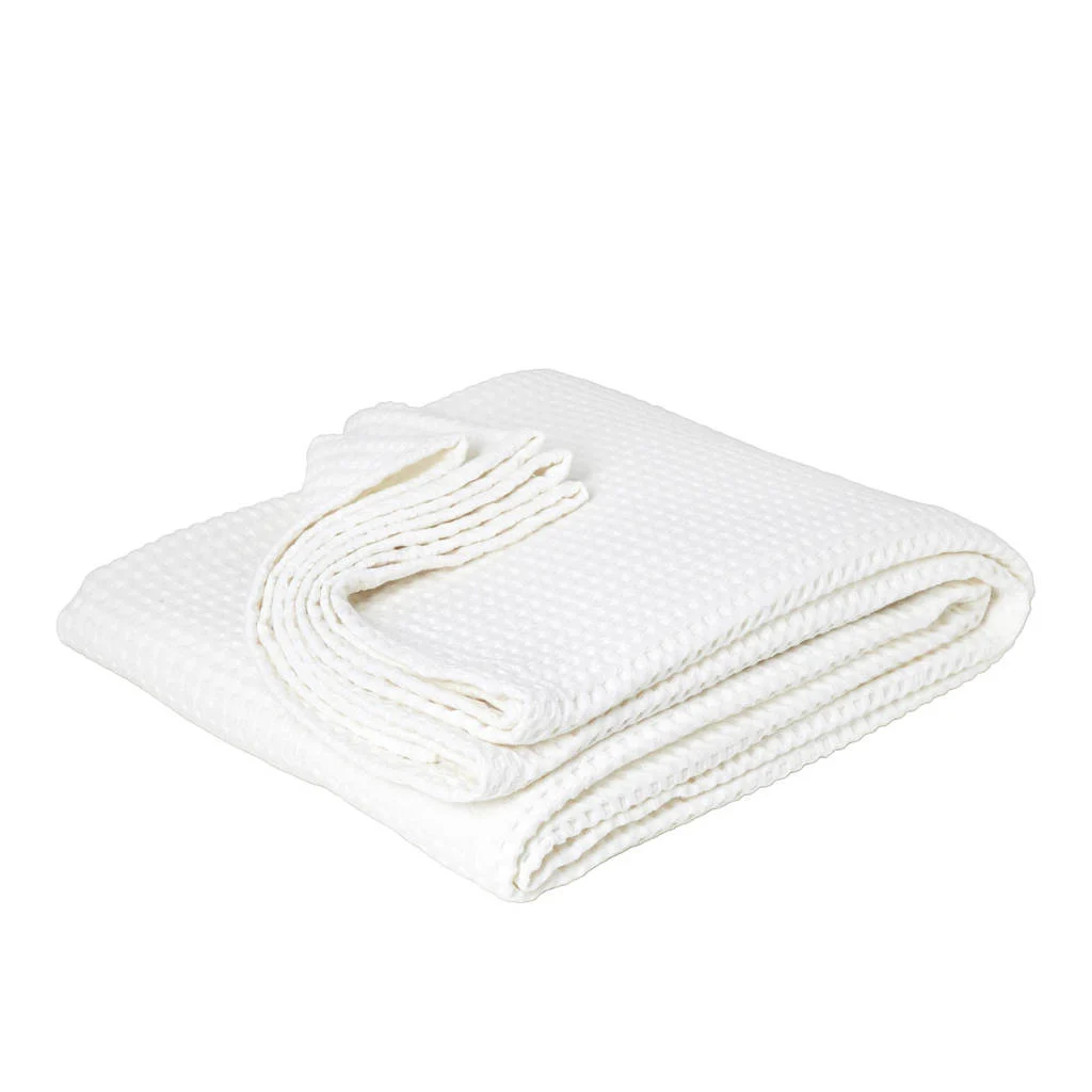 katoenen bedsprei pique waffle (wit) (160x250 cm)