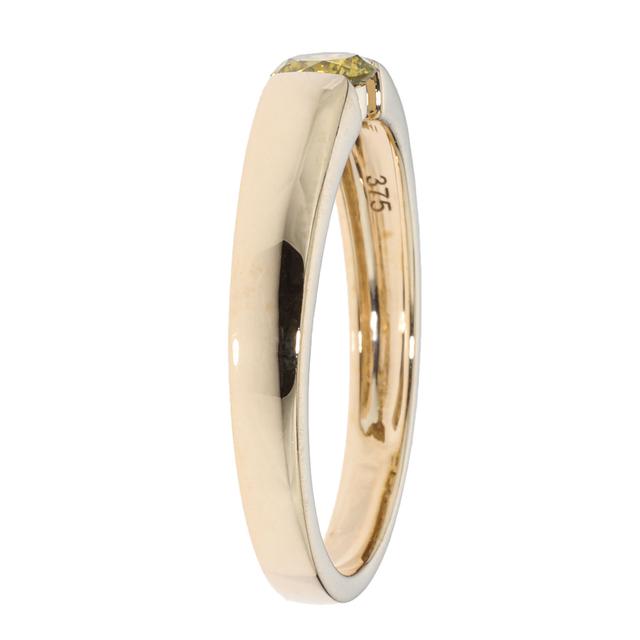 Solitär-Ring, Brillant goldgelb, Gold 375 poliert