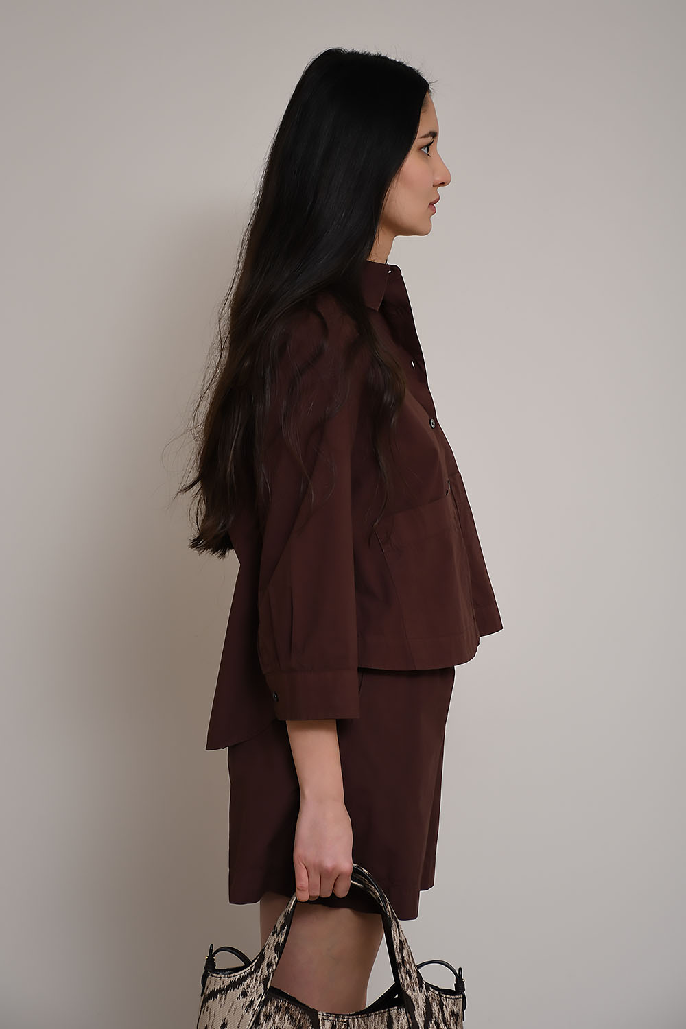 Molly cropped cotton shirt