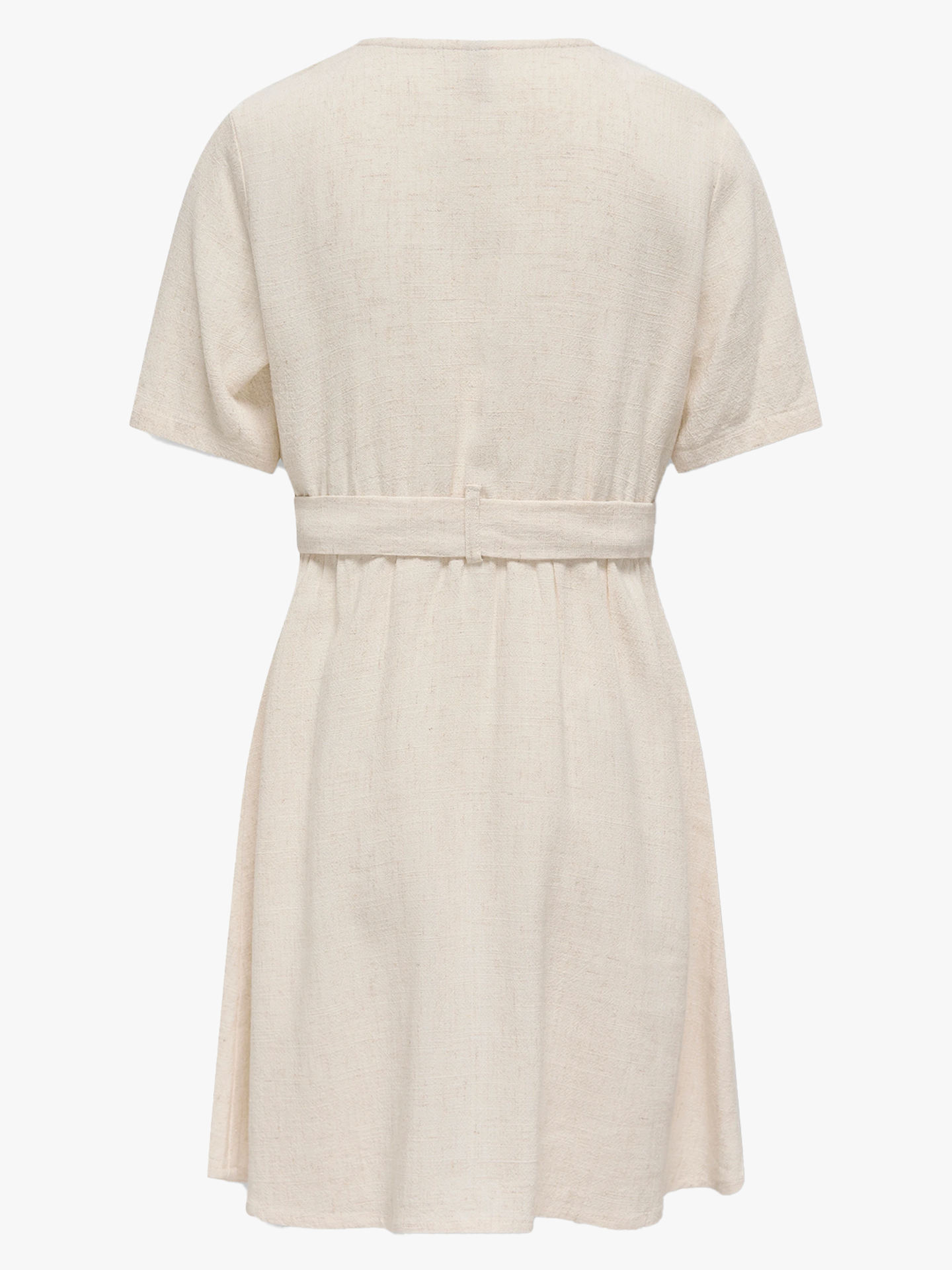 Siesta Short Sleeve Linen Blend Belt Dress