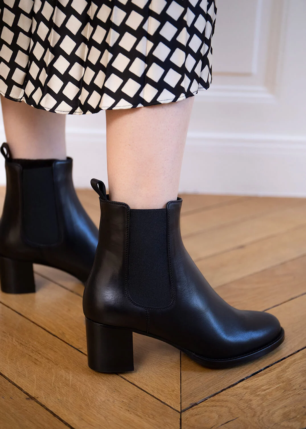 BOOTS MARIVAUX CUIR NOIR