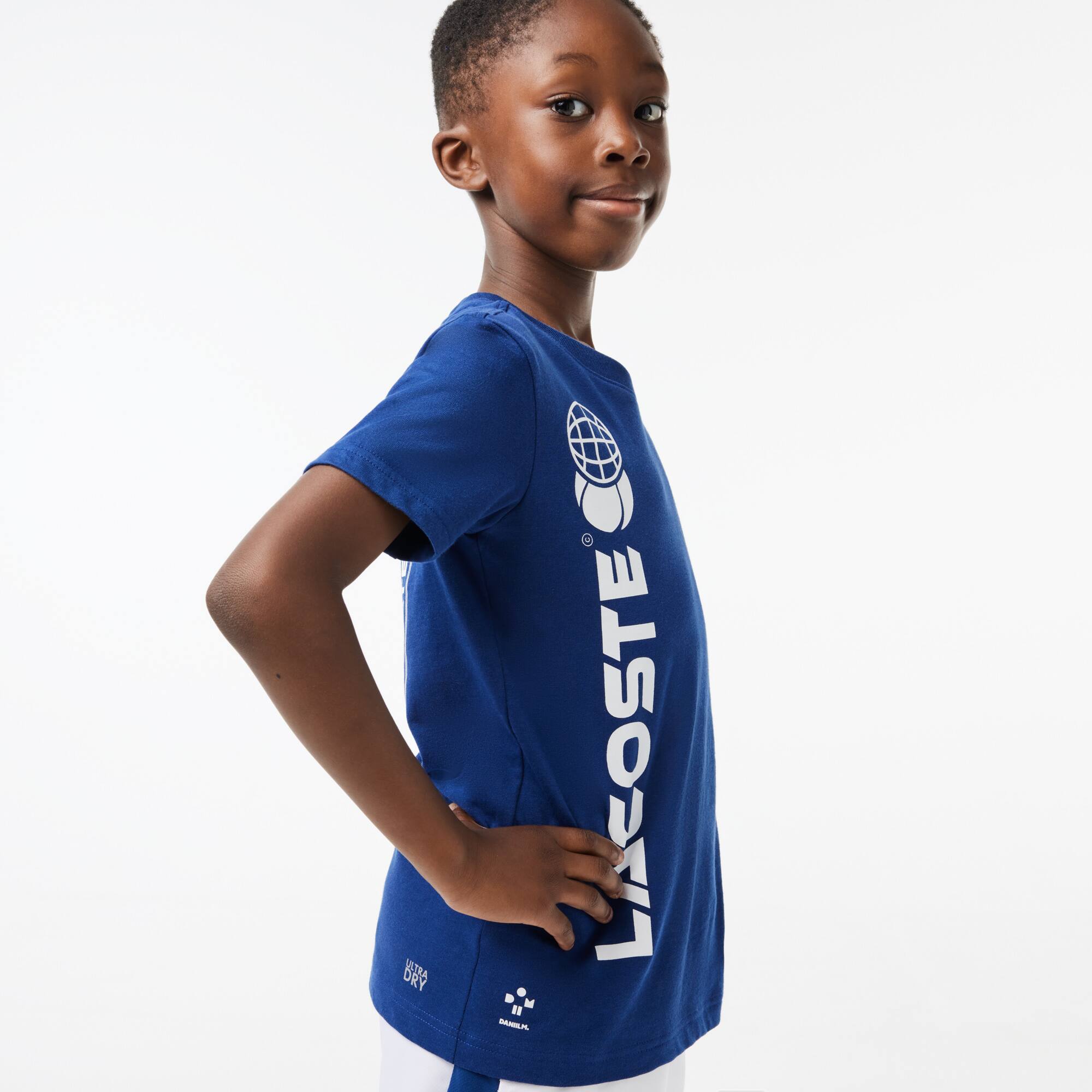 LACOSTE Baumwoll-Jersey Tennis T-Shirt T-Shirts & Hemden - Blau - Lacoste - Jungen