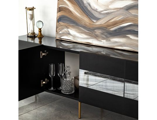CONCEPT1 - Meuble TV Leon or fume 180 x 35 x h59 cm