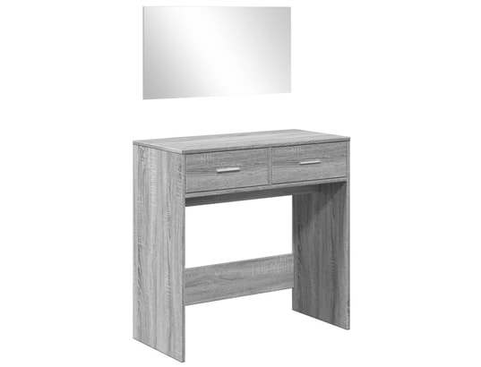 VIDAXL - Coiffeuse avec miroir sonoma gris 80x39x80 cm