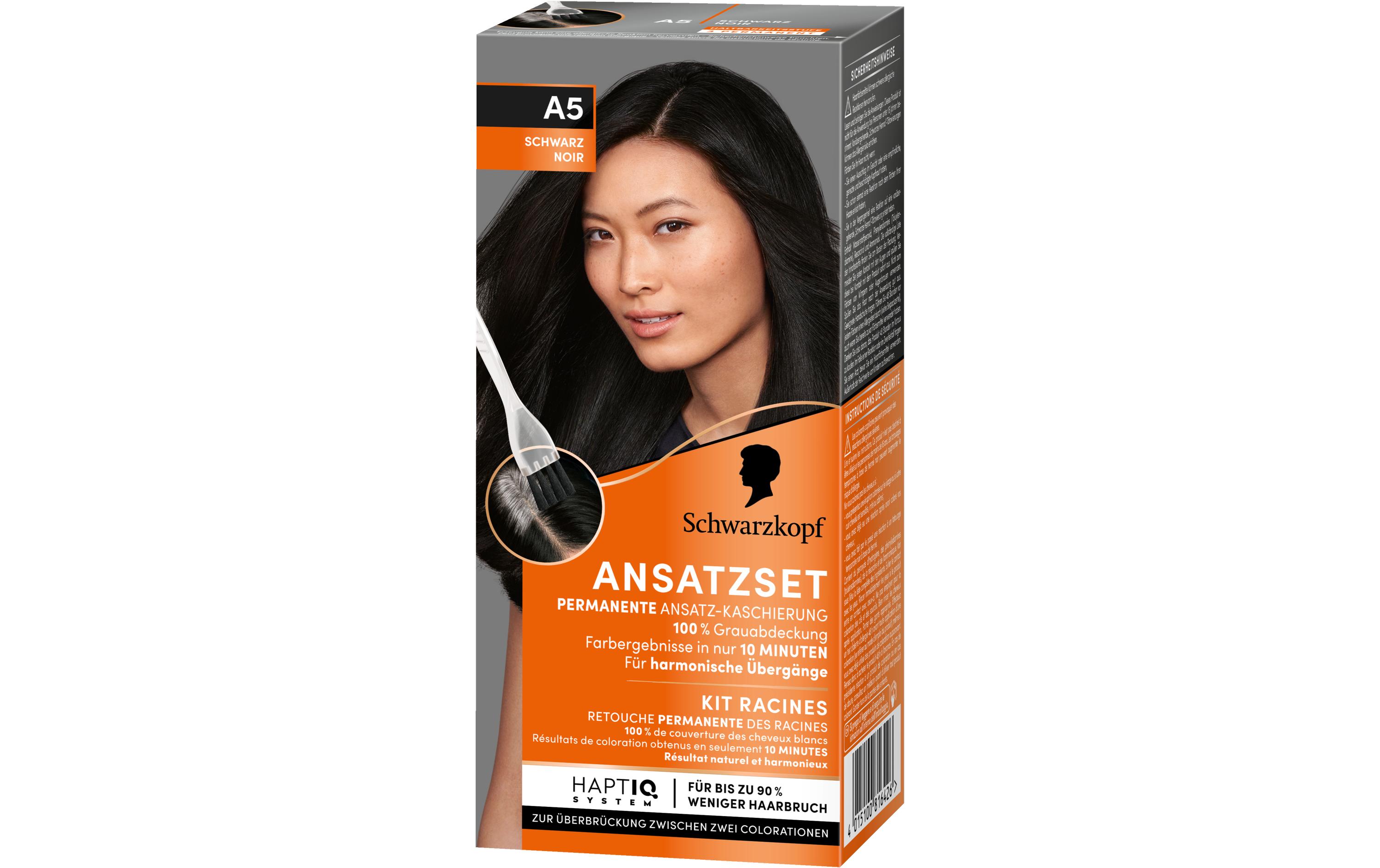 Haarcoloration Schwarz A5Permanente Ansatz-Kaschierung verleiht dem Haar harmonische Übergänge