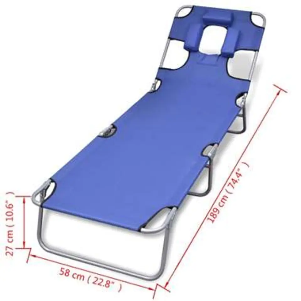vidaXL - Ligstoel - Blauw - Stof