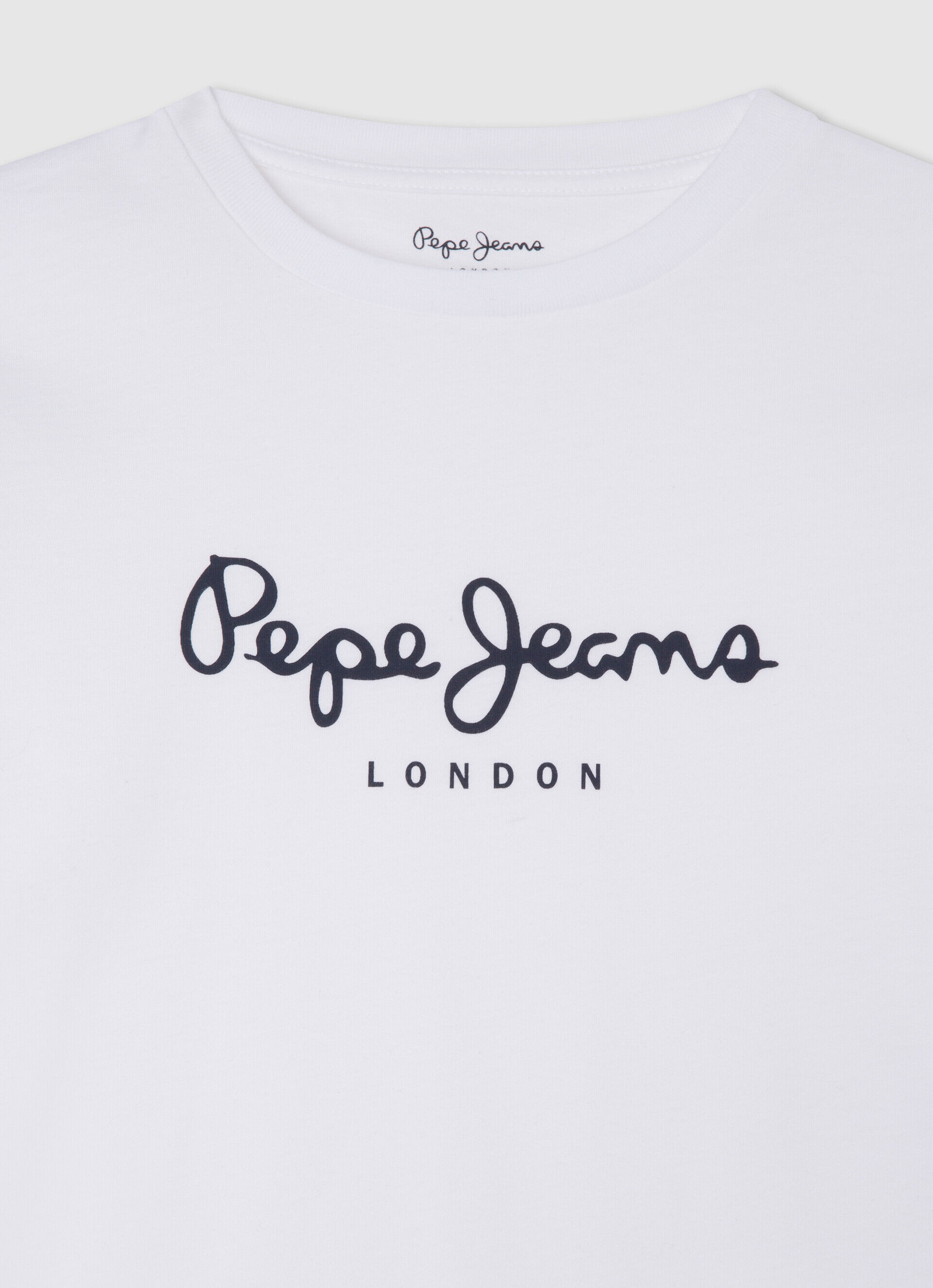 Camiseta de manga comprida com logotipo estampado - branca