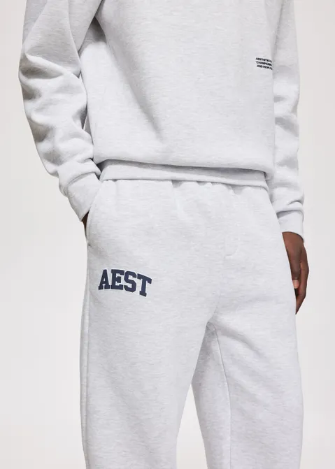 Joggingbroek met merk print grijs (GRS.LME)