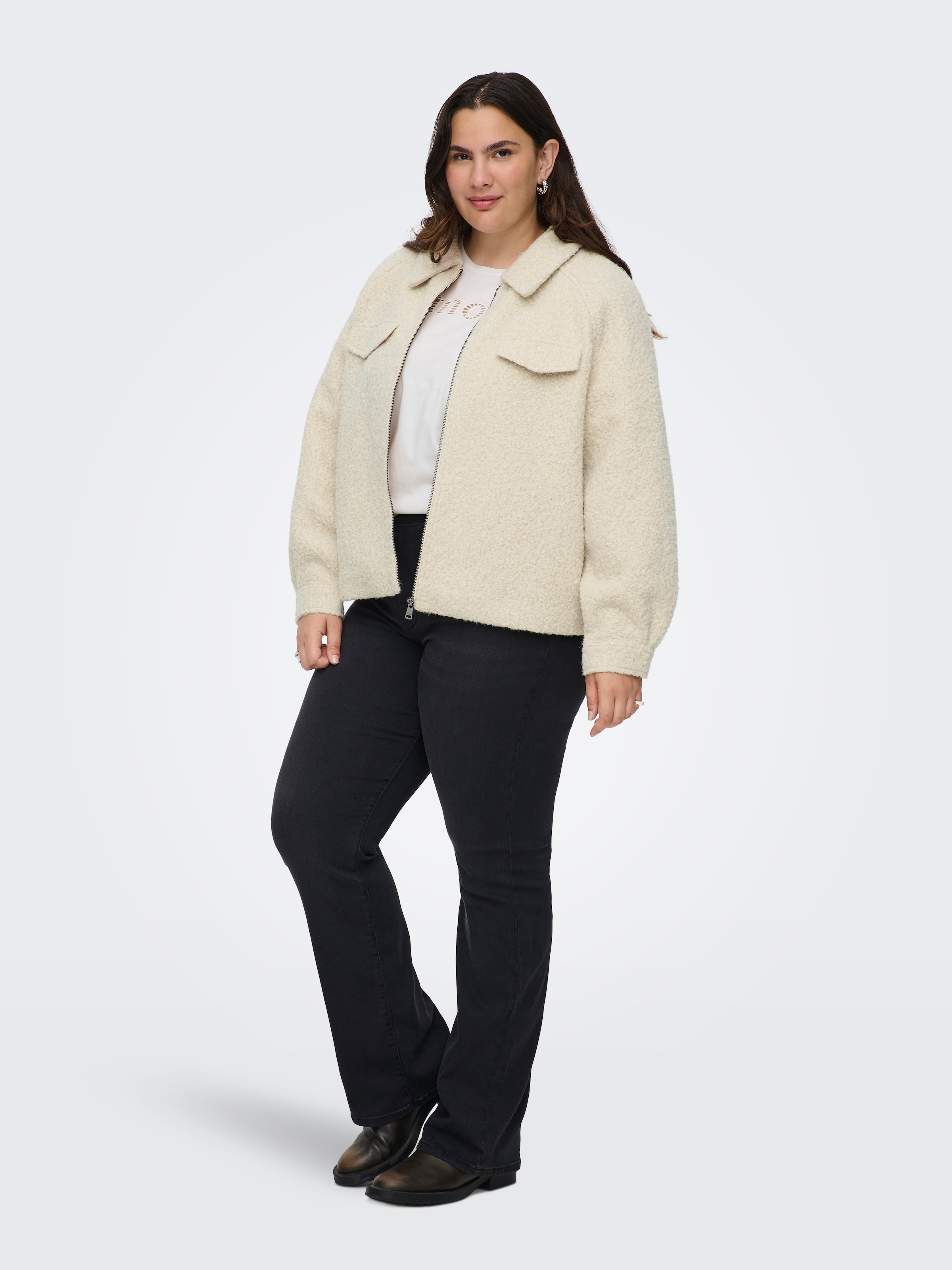 ONLY CARMAKOMA Bouclèjacke »CARMALO SHORT BOUCLE JACKET OTW NOOS« ohne Kapuze