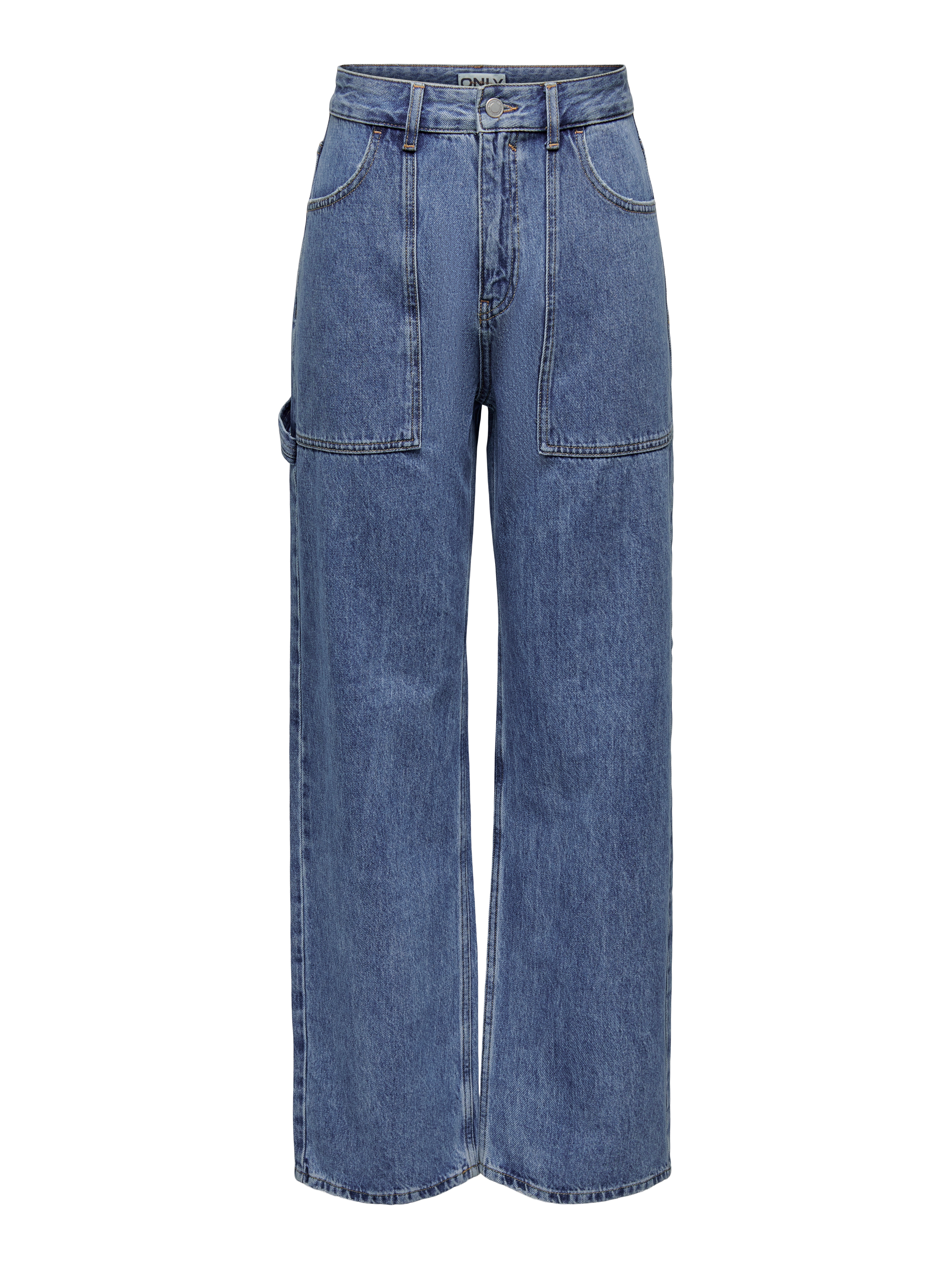 ONLKIRSI Hohe Taille Weiter Beinschnitt Jeans Medium Blue Denim