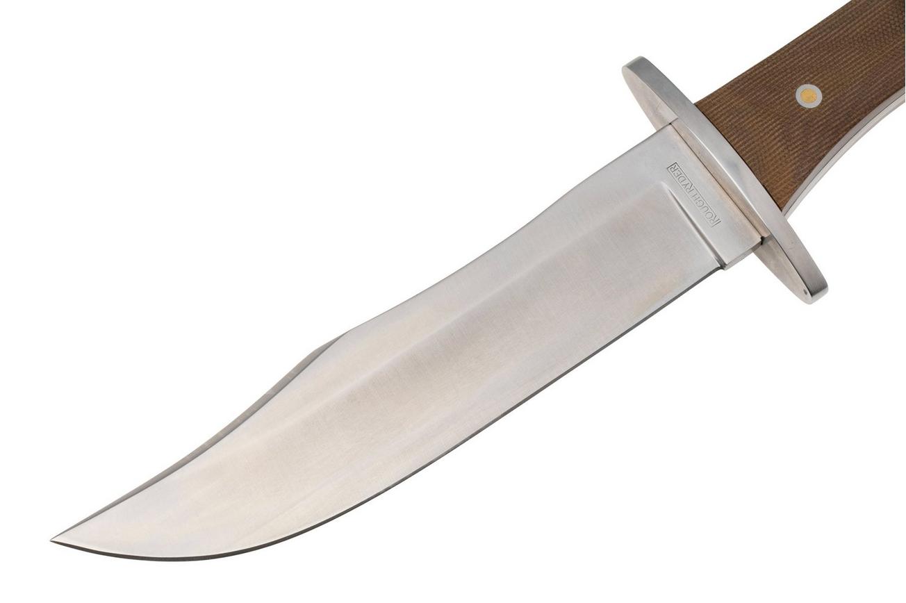 Rough Ryder Tater Skin Bowie RR2342 Satin 440, Brown Burlap Micarta, vaststaand mes
