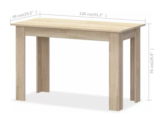 Table à manger et bancs 3 pcs Bois d'ingénierie Chêne