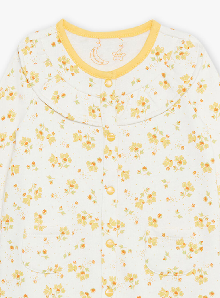 Grenouillère écrue à fleurs