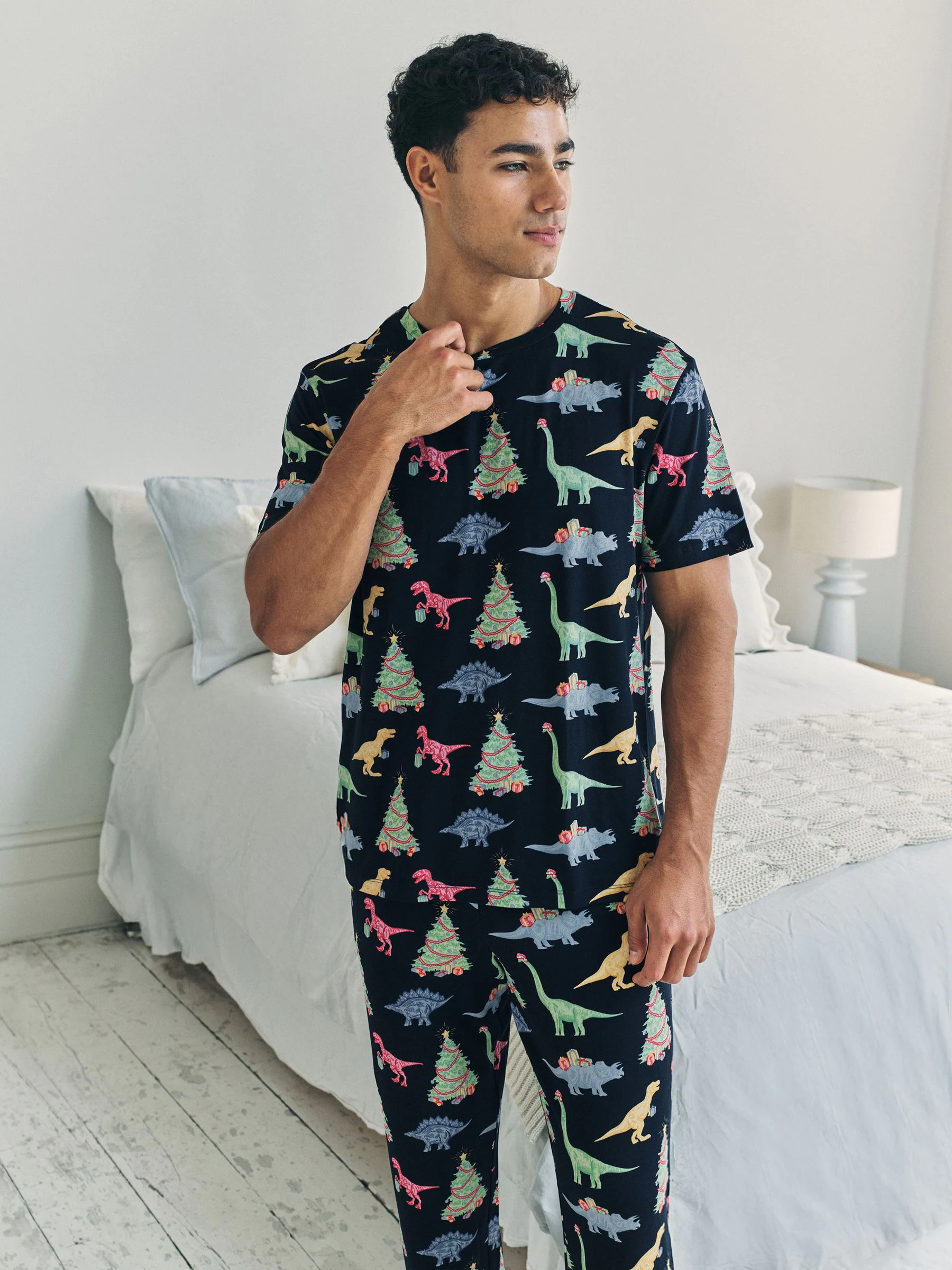 Chelsea Peers Kerstmis Lange Pyjama met Dinosaurusprint