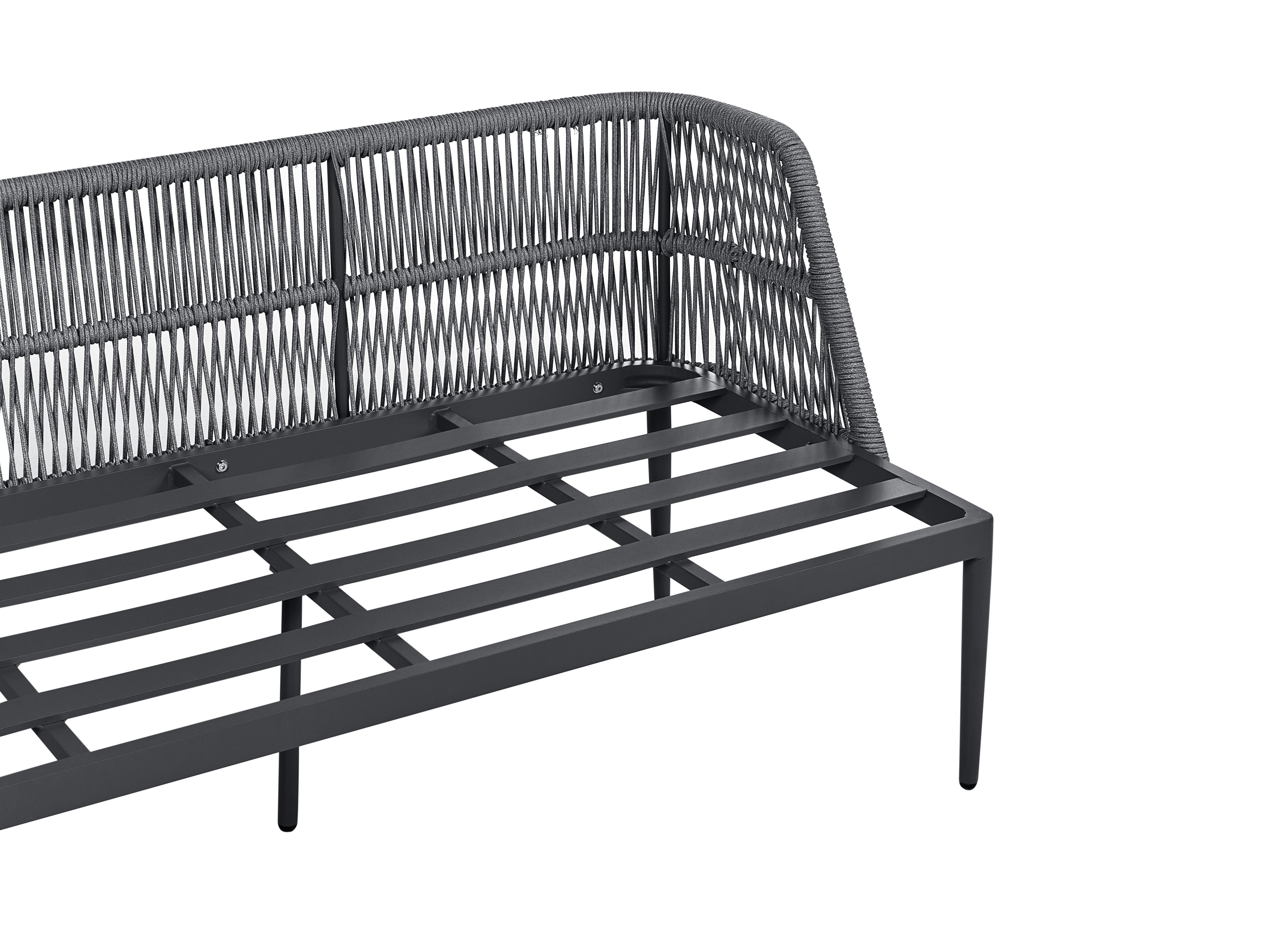 Tuin hoekloungeset met tafel 3-zits LEFFE rechtszijdig Metaal Grijs
