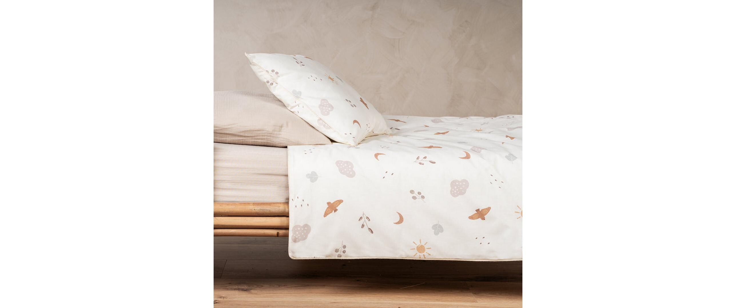 Kinderbettwäsche Organic Night & Day 100 x 135 + 40 x 60 cmBettwäsche-Set mit Tier-Motiven