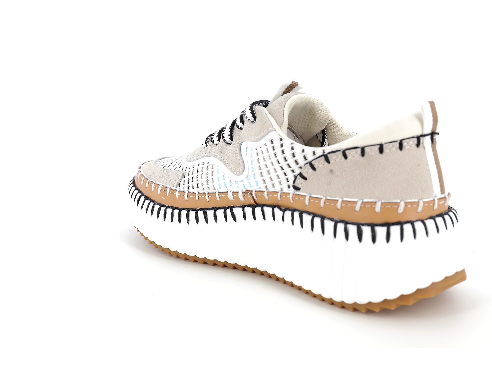 T brand-THEOCLO Matières combinées Beige