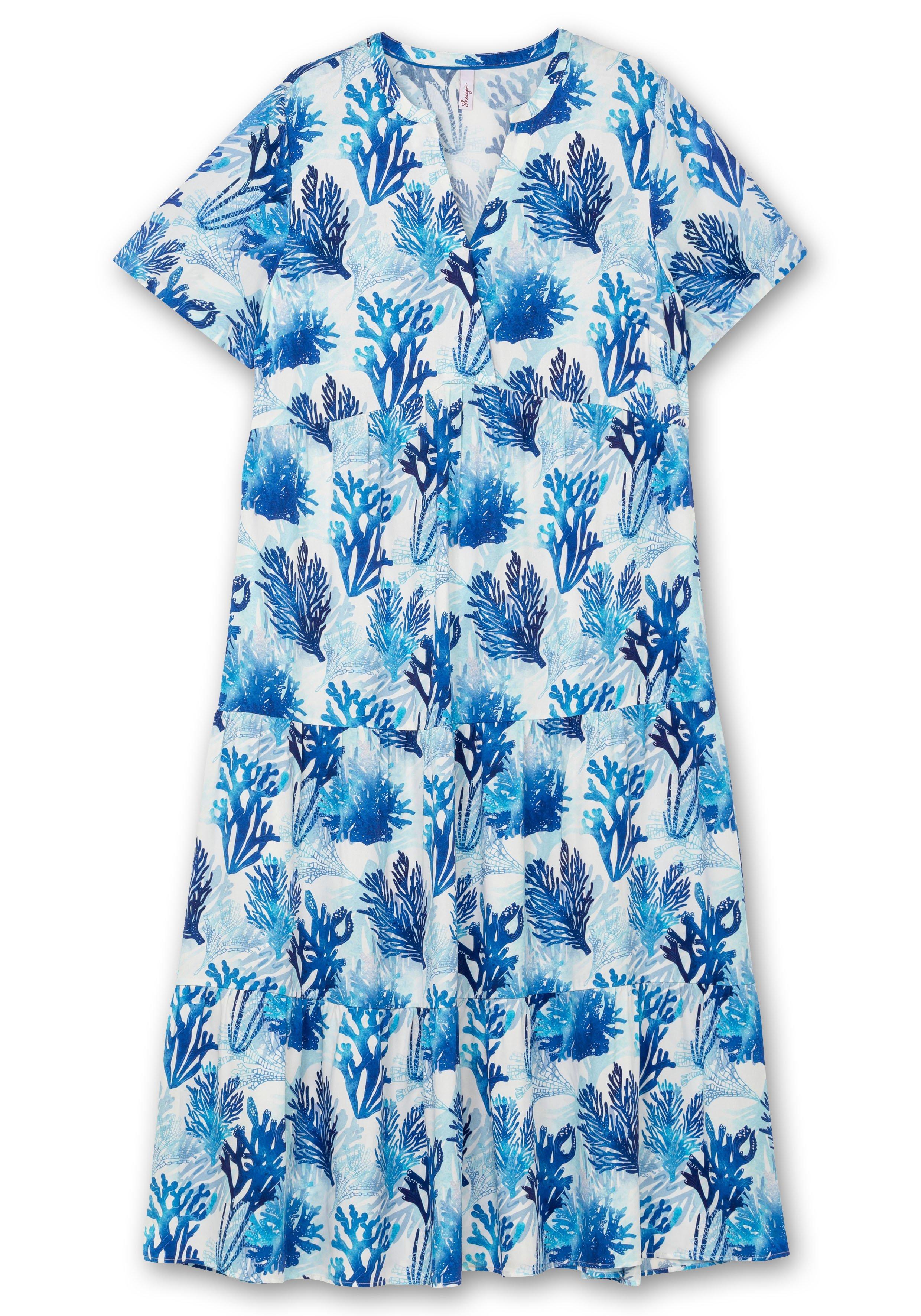 Maxikleid in Kaskadenform, mit maritimem Print