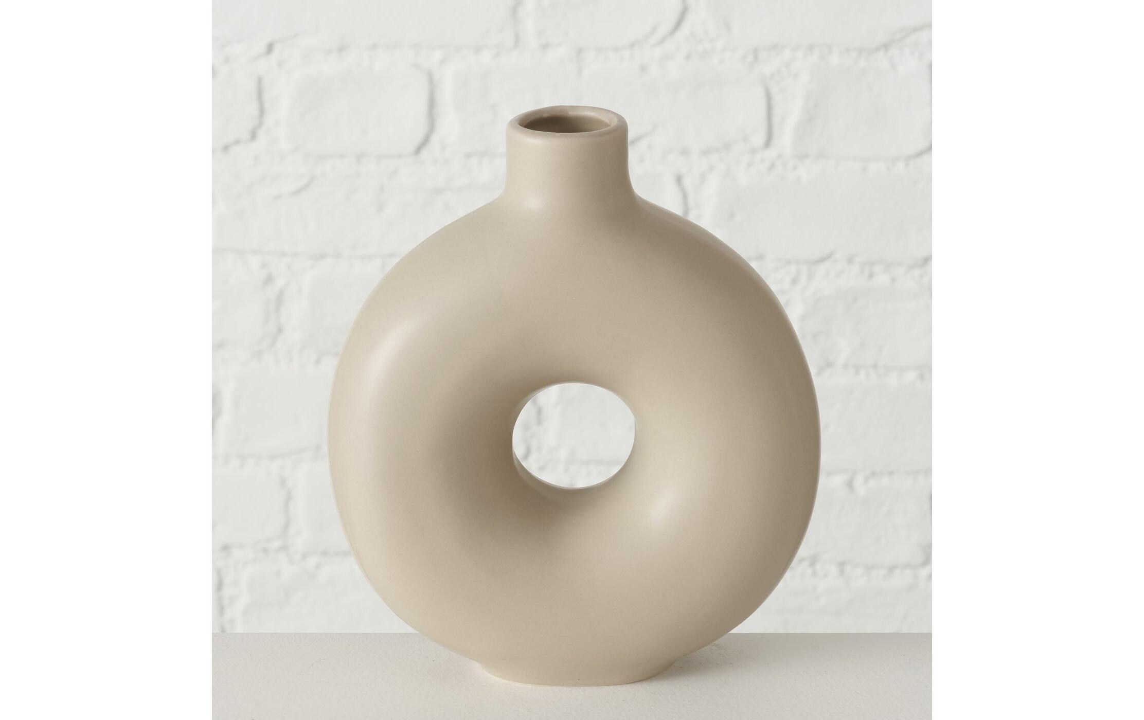 Vase Lanyo 20 cm, BeigeModerne Blumenvase aus Keramik