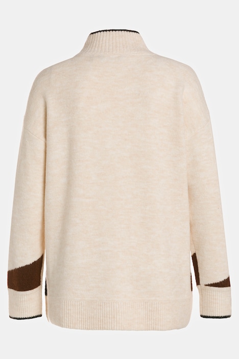 Pullover, Colorblocking, Rollkragen, Langarm