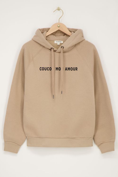 Beige hoodie ''Au revoir''