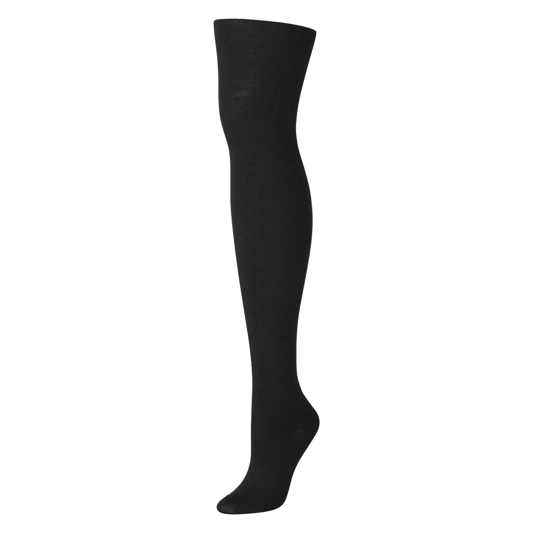 Collants en laine fine et coton mélangés | Noir