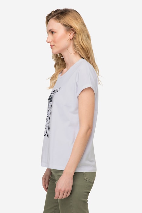 T-Shirt, oversized, Frauen Motiv, Rundhals