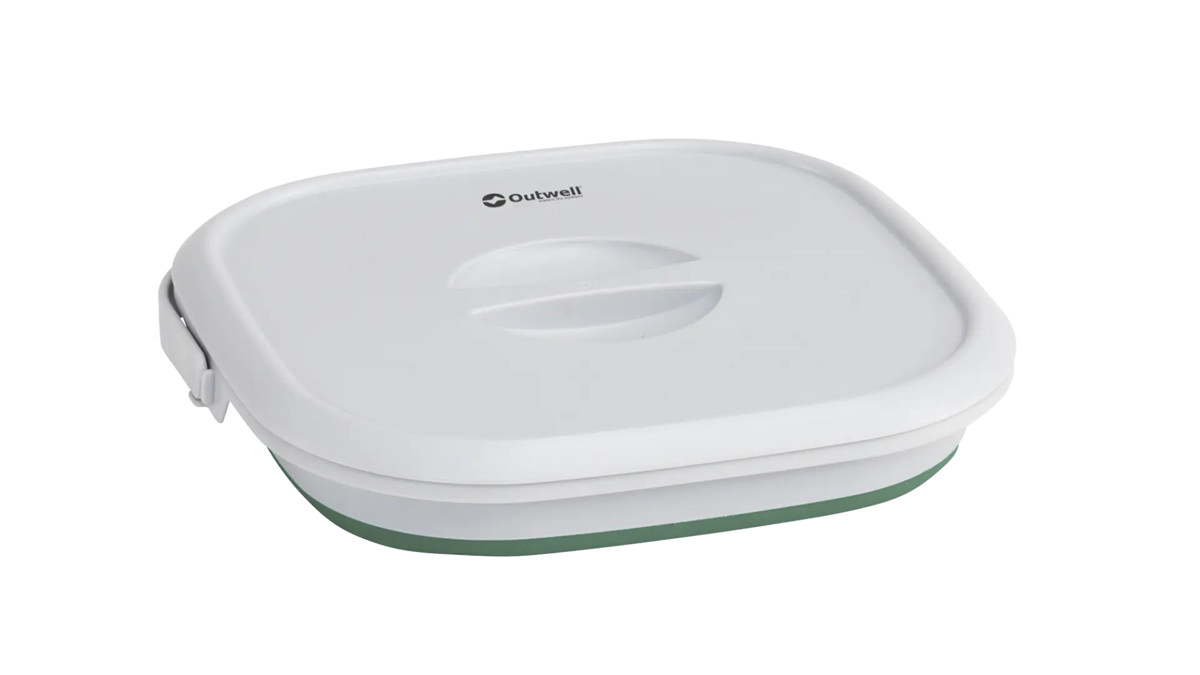 Eckiger Eimer Collaps mit Deckel Shadow Green
