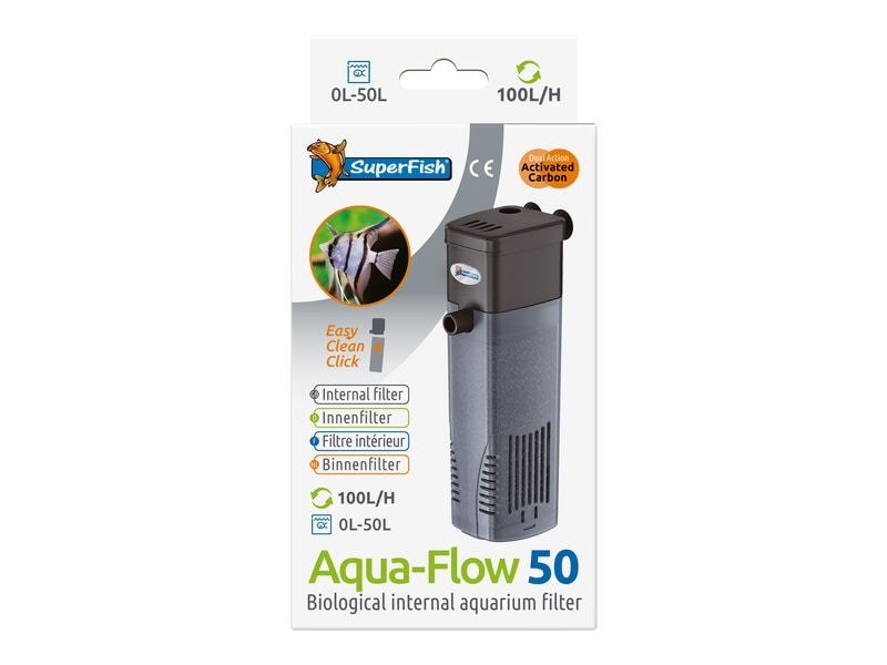 SuperFish Aquaflow 50 Filter Praktischer Innenfilter für Tropen- und Kaltwasseraquarien