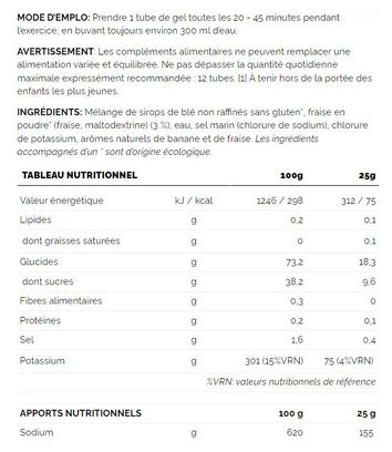 Gel énergétique 226ERS Energy Gel Fraise/Banane - 25g