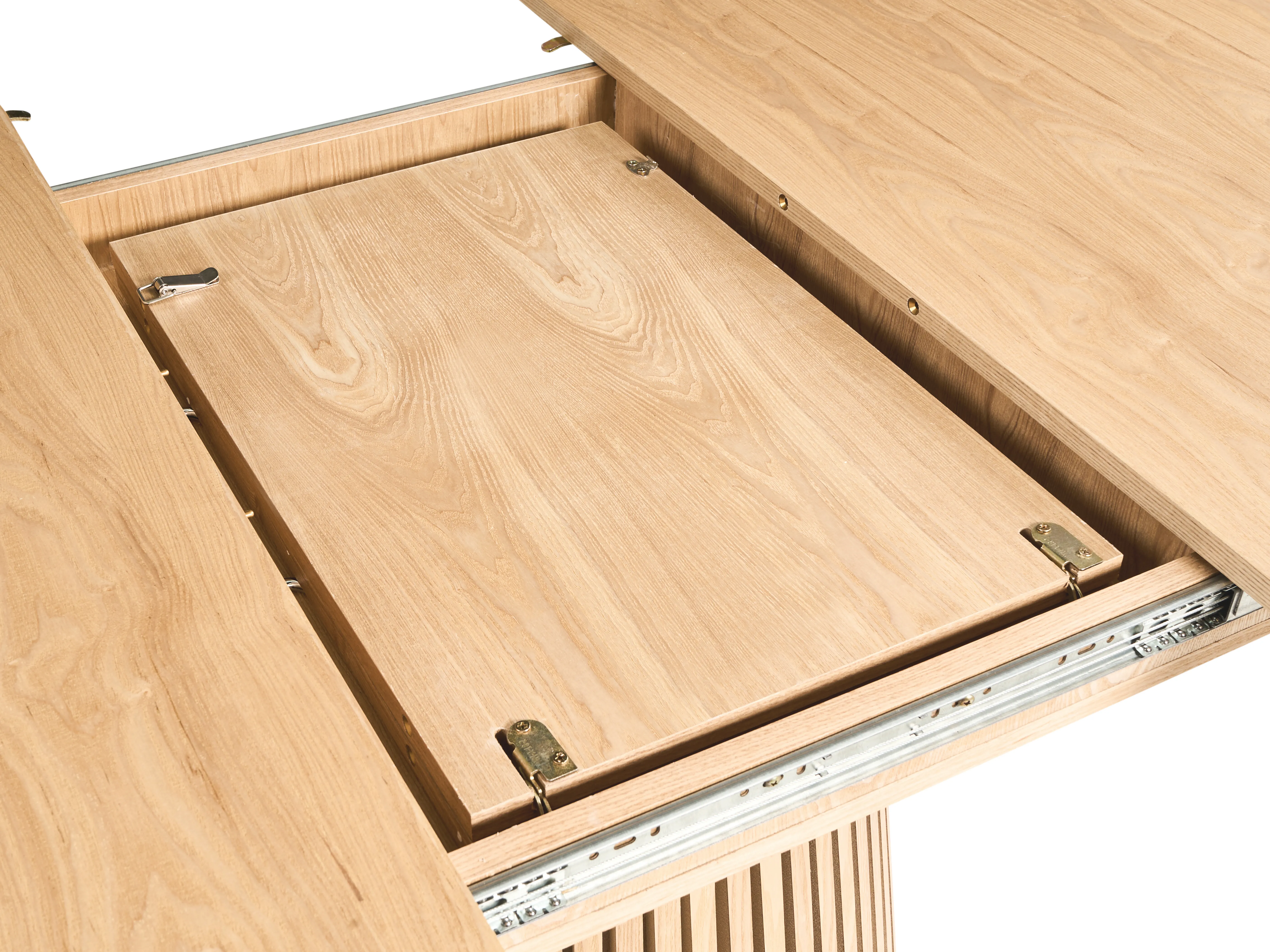 Eettafel uitschuifbaar MOORE Licht essenhout 120 cm 120/160 cm