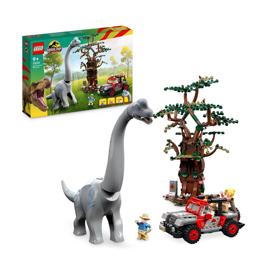 EindelijkBrachiosaurus ontdekking met Groot Dinosaurus Figuur en Jeep Auto 76960