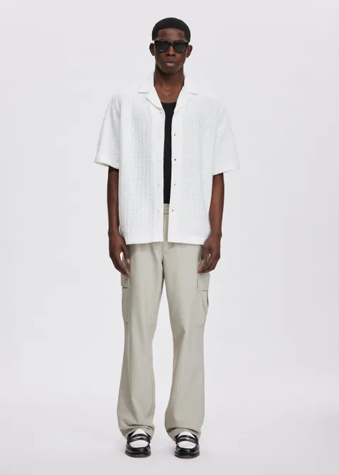 Overhemd clean crochet off-white (WIT.O)