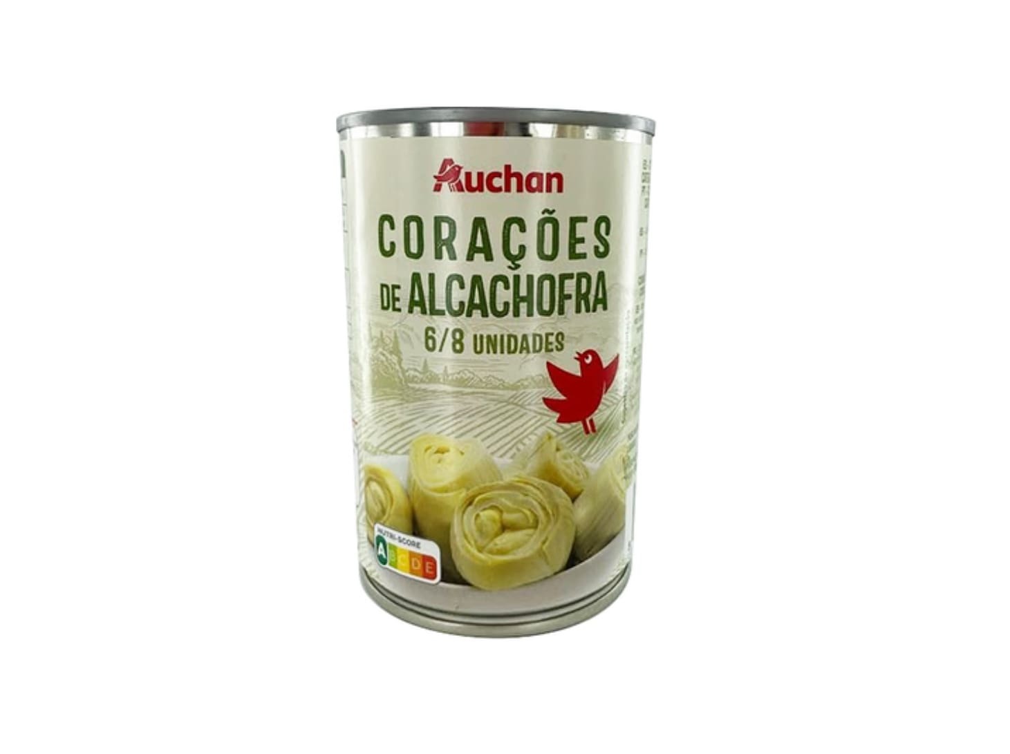 CORAÇÕES DE ALCACHOFRAS AUCHAN 6/8 UN LATA 390(240)G