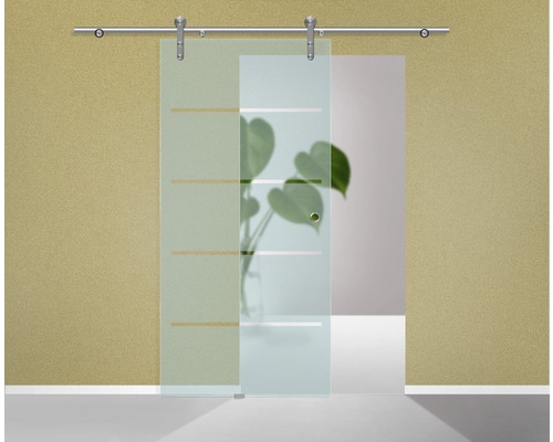 Pertura glazen schuifdeurvleugel Runa 4-streeps design 2043 x 920 x 8 mm links voor Tildra beslag