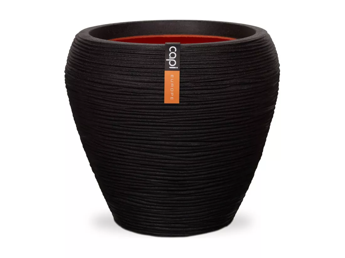Pot à fleurs Rib Conique 42 x 38 cm Noir KBLR362