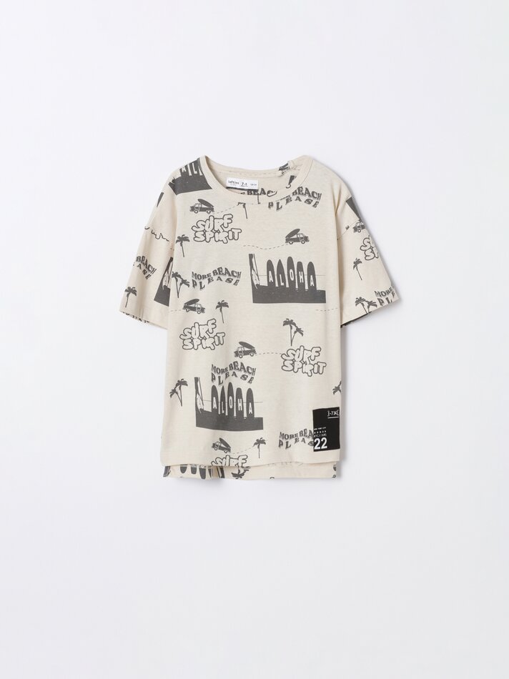 Camiseta estampada - Branco-sujo