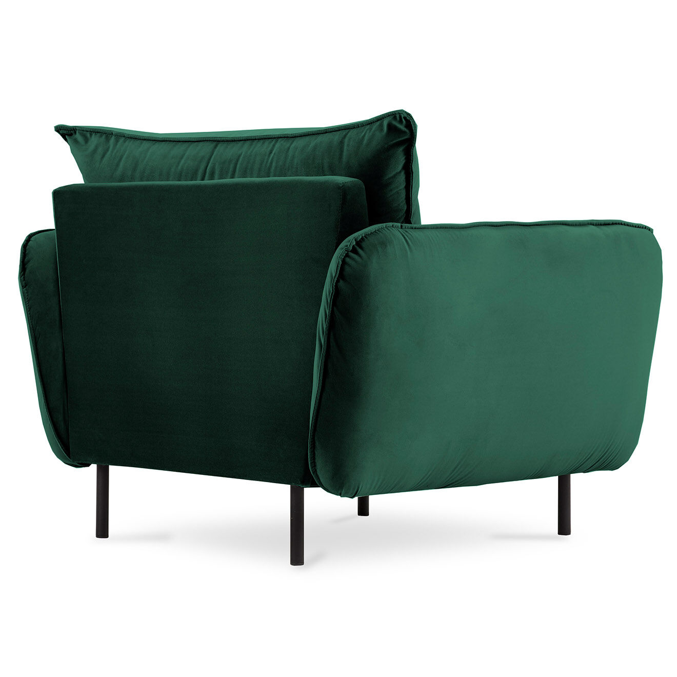 Cosmopolitan Design Fauteuil en Velours Vienna vert bouteille - 95x92x95 cm