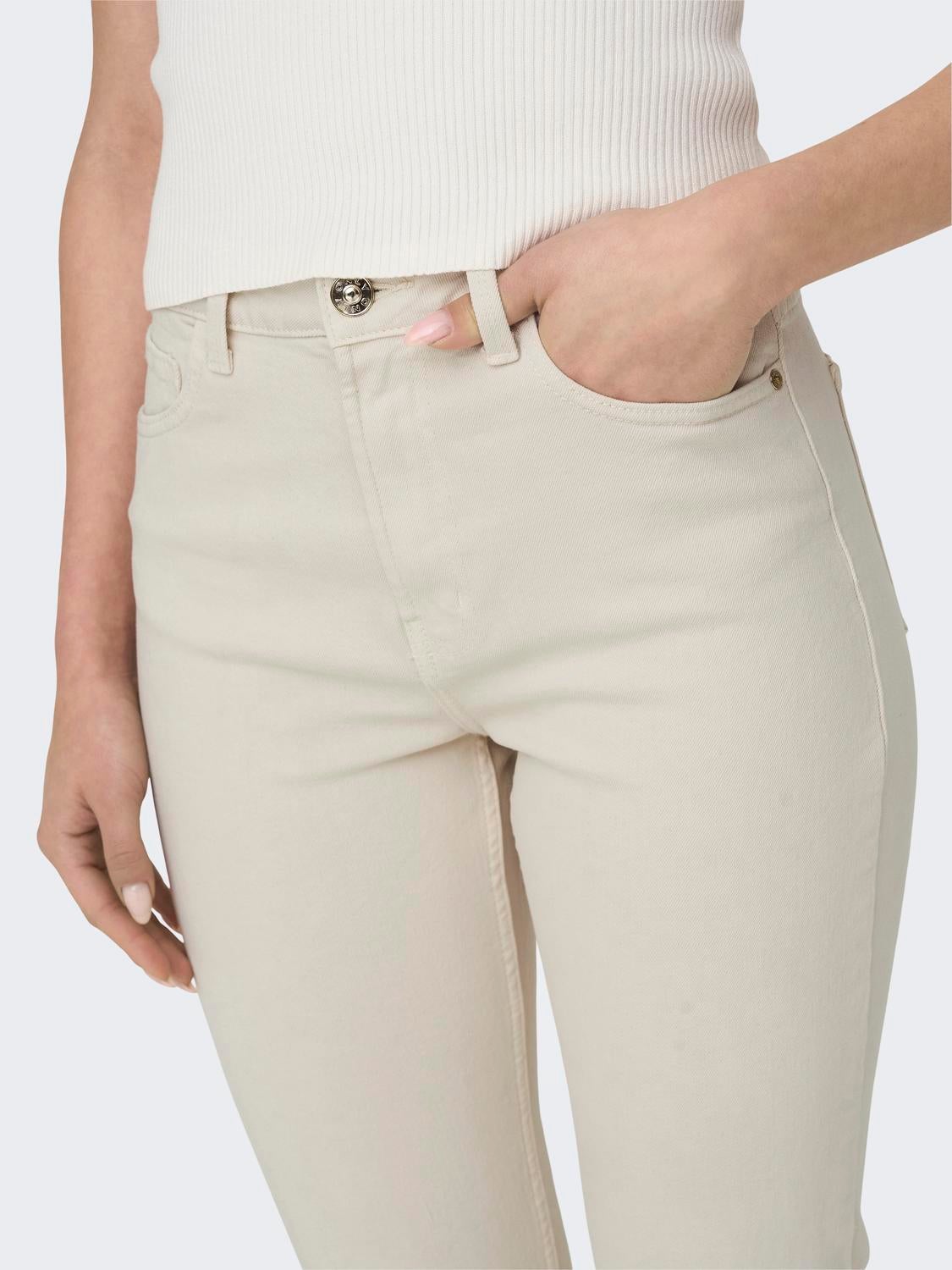 ONLEMILY Hohe Taille Gerade geschnitten Jeans Ecru