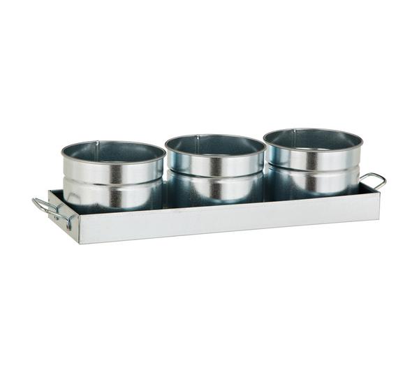 Dehner Zink Kräutertöpfchen mit Untersetzer