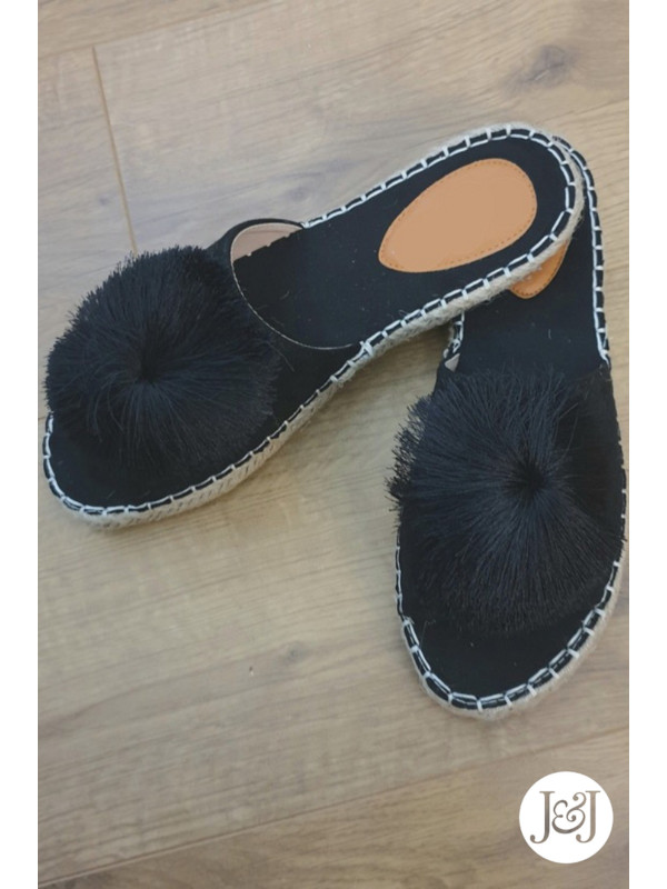 Nu-Pieds Noirs pompon ' Lou'