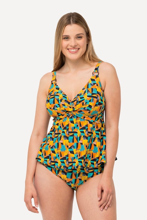 Tankini, abstrakter Druck, Softcups, recycelt