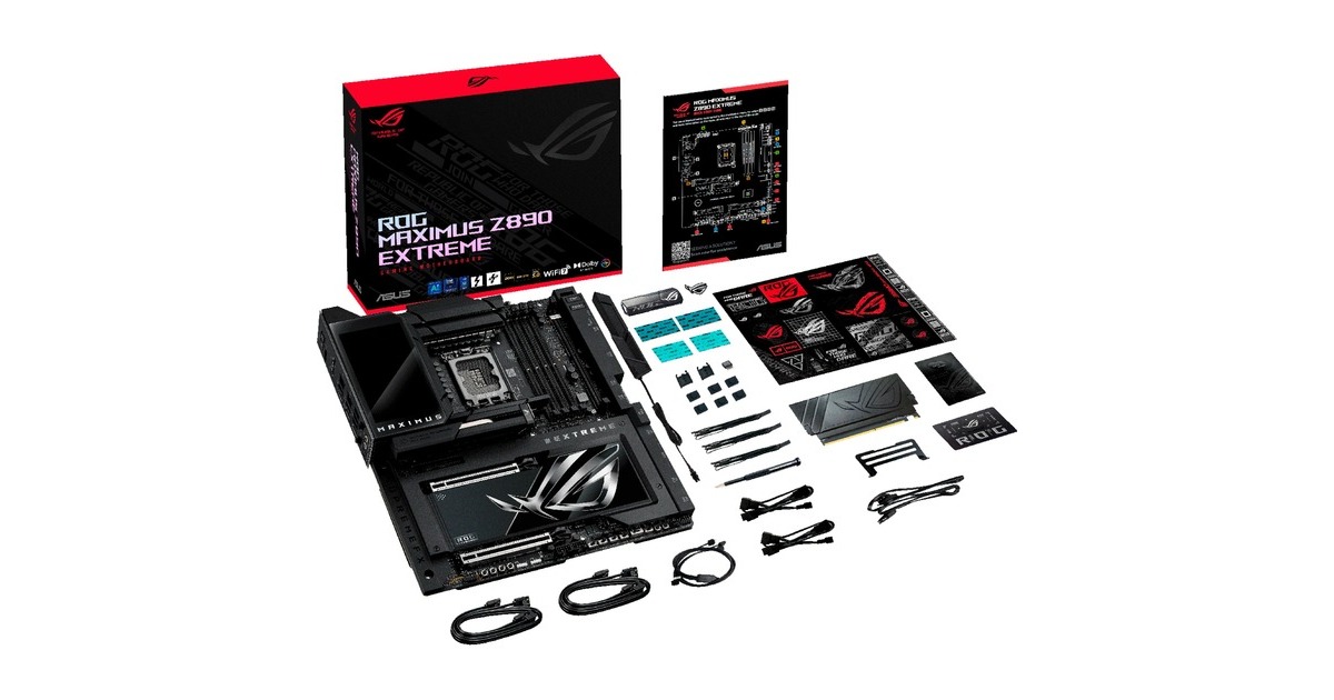 ASUSROG MAXIMUS Z890 EXTREME socket 1851 moederbord  (Zwart, RAID, 10Gb-LAN, 2.5Gb-LAN, Wi-Fi 7, BT, Sound, E-ATX)