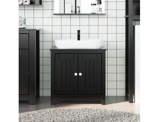 VIDAXL - Meuble de salle de bain berg noir 60x34x59 cm bois pin massi...