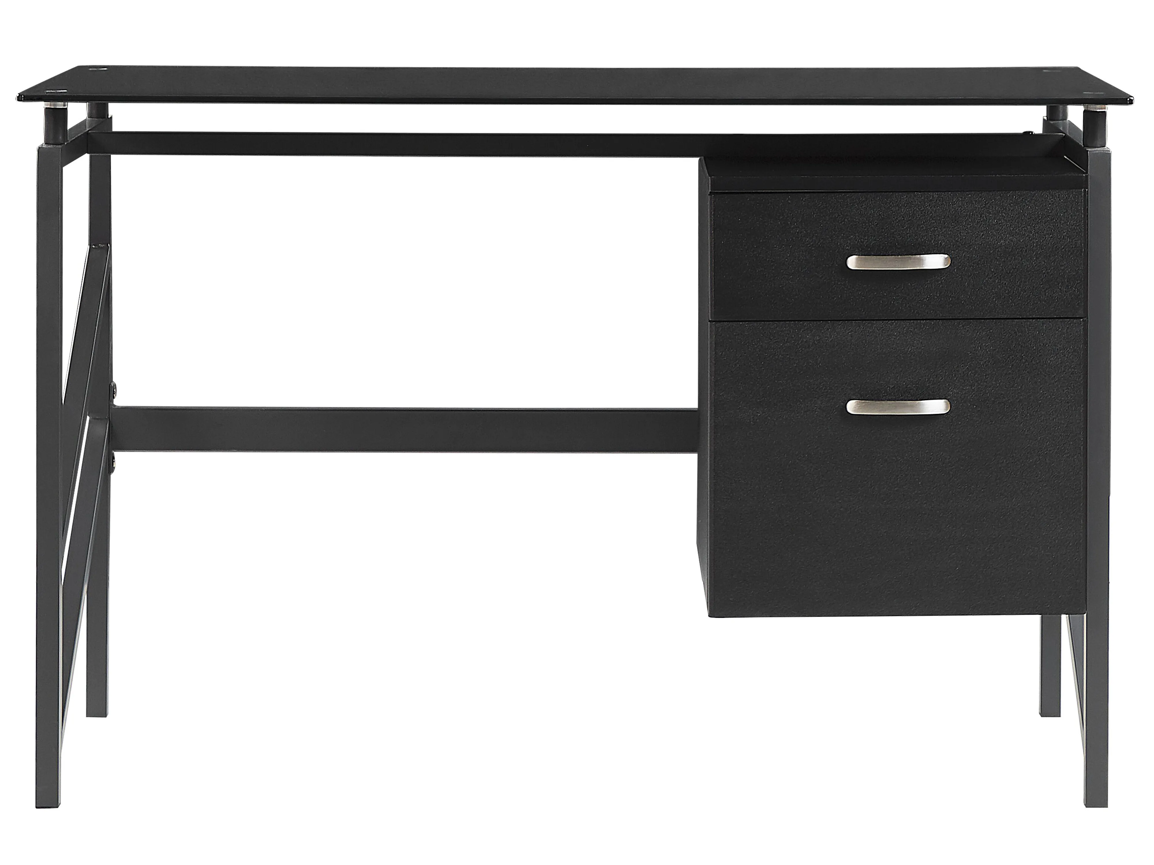 Bureau MORITON Zwart 117 cm 57 cm met opbergruimte