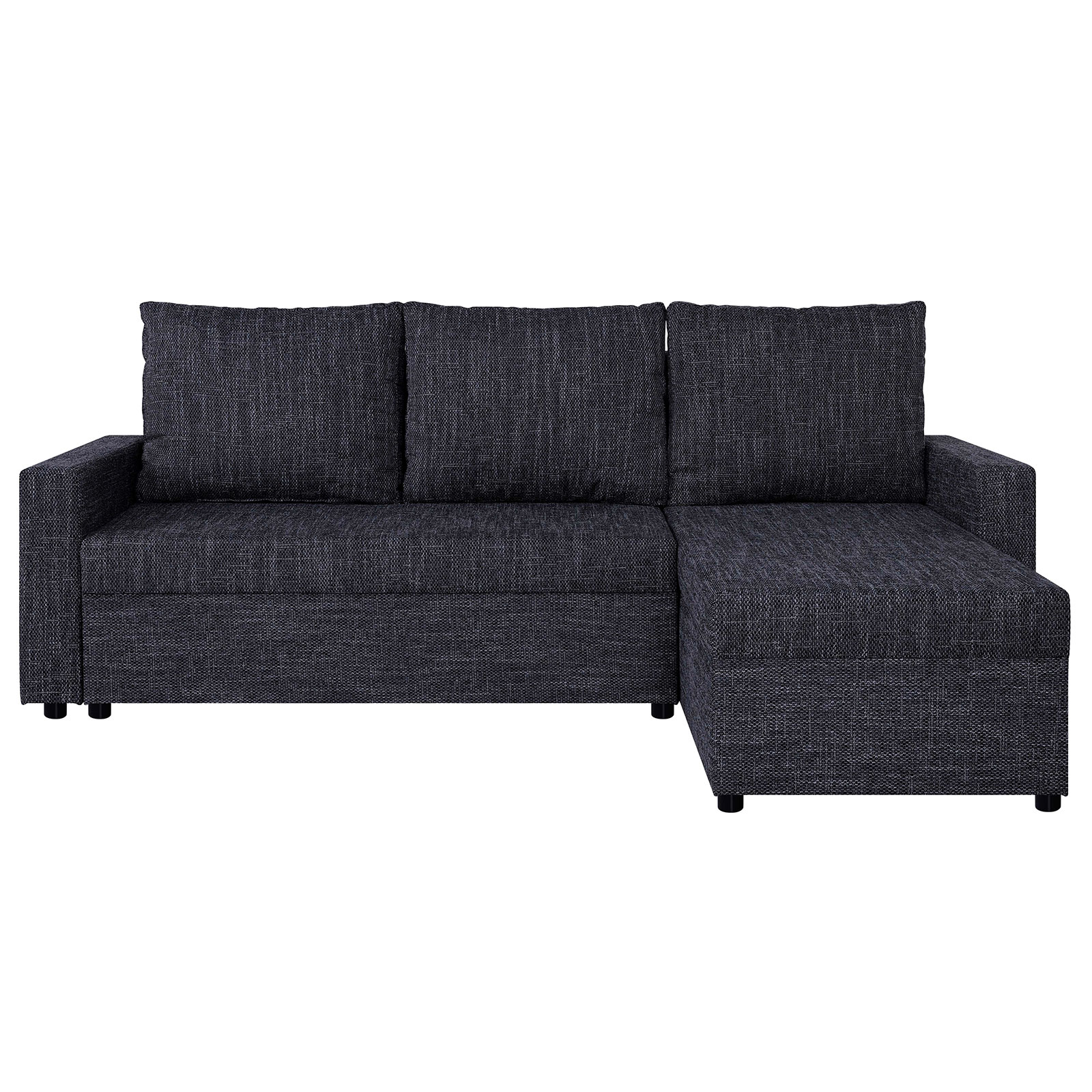 Ecksofa - schwarz - Liegefunktion