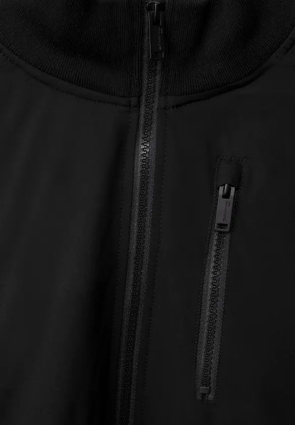 Strickjacke im Materialmix - Black
