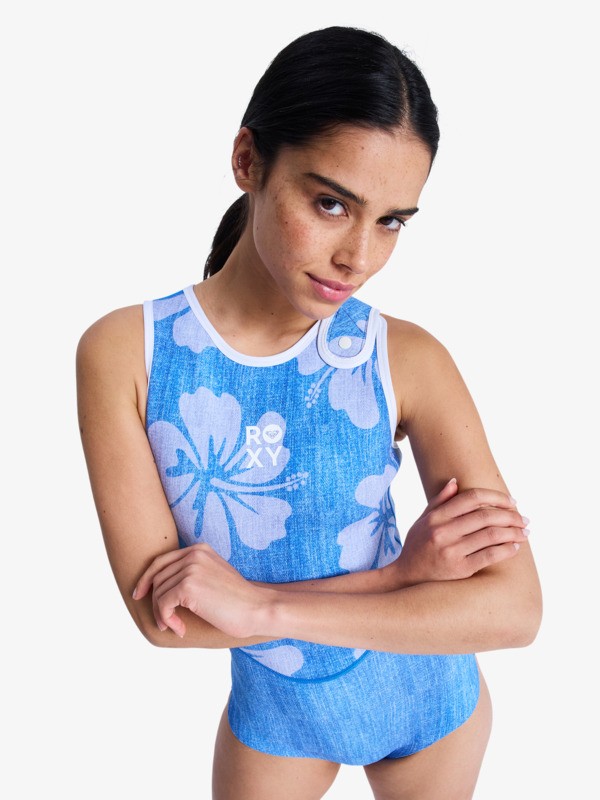 1mm Rise Natural Springsuit Long Jane court Bleu Femme