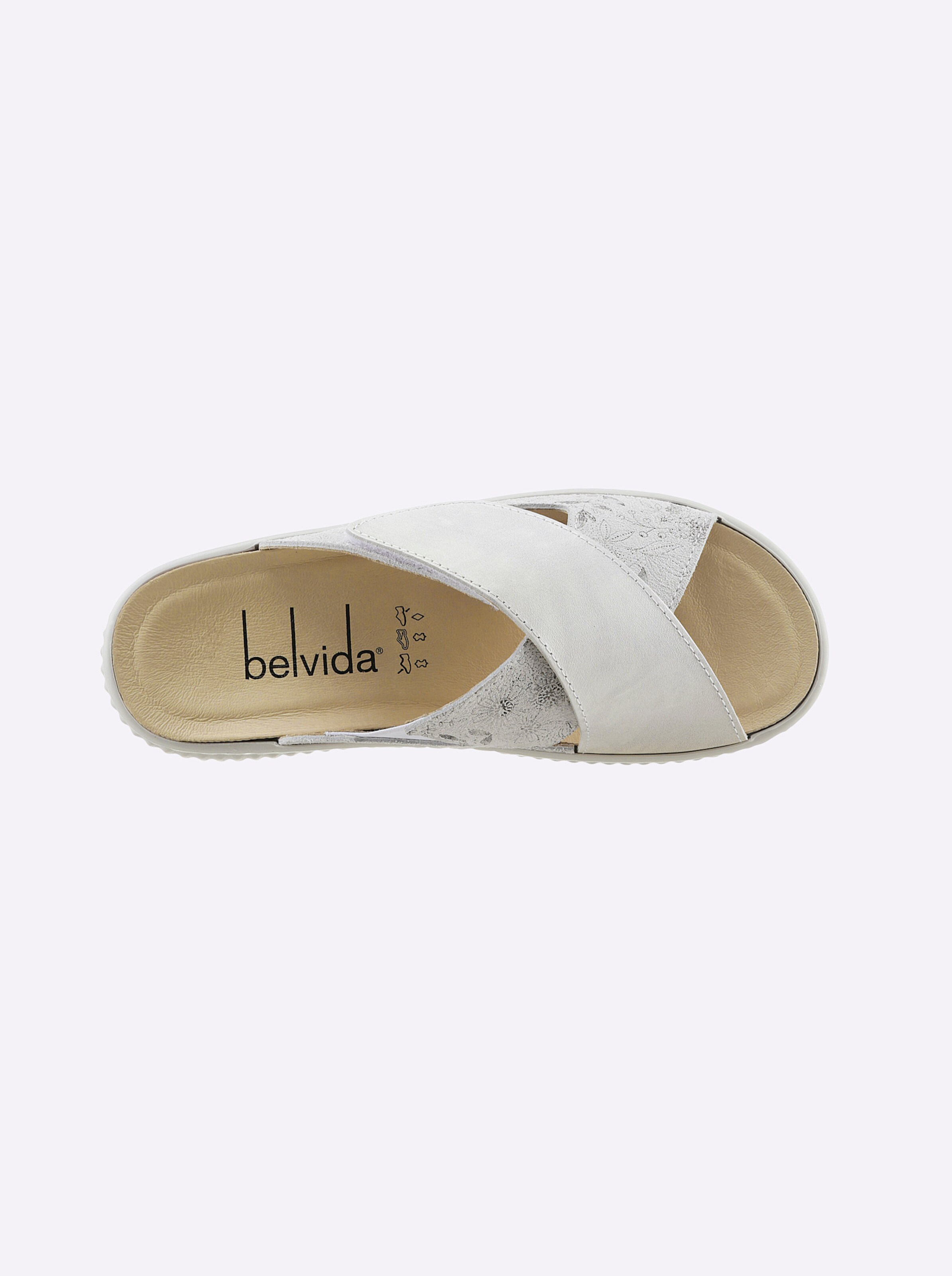 Belvida Pantolette in weiß-gemustert